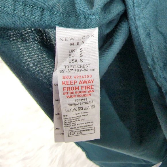 New Look Men's Long Sleeve Button Down Shirt Size S Green - Picture 9 of 9